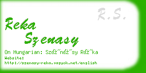 reka szenasy business card